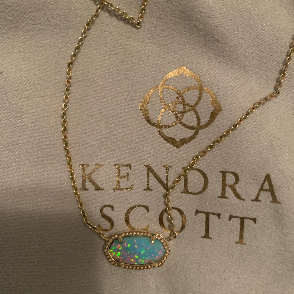Kendra Scott blue opal Elisa necklace